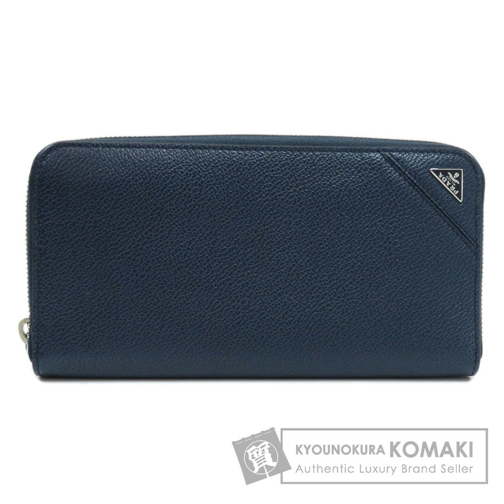 Prada Round Zipper Long Wallet Leather